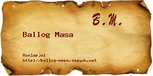Ballog Masa névjegykártya